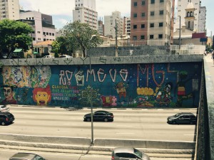 Memorial to those killed by police violence in Brazil and the United States: "They couldn't breathe."